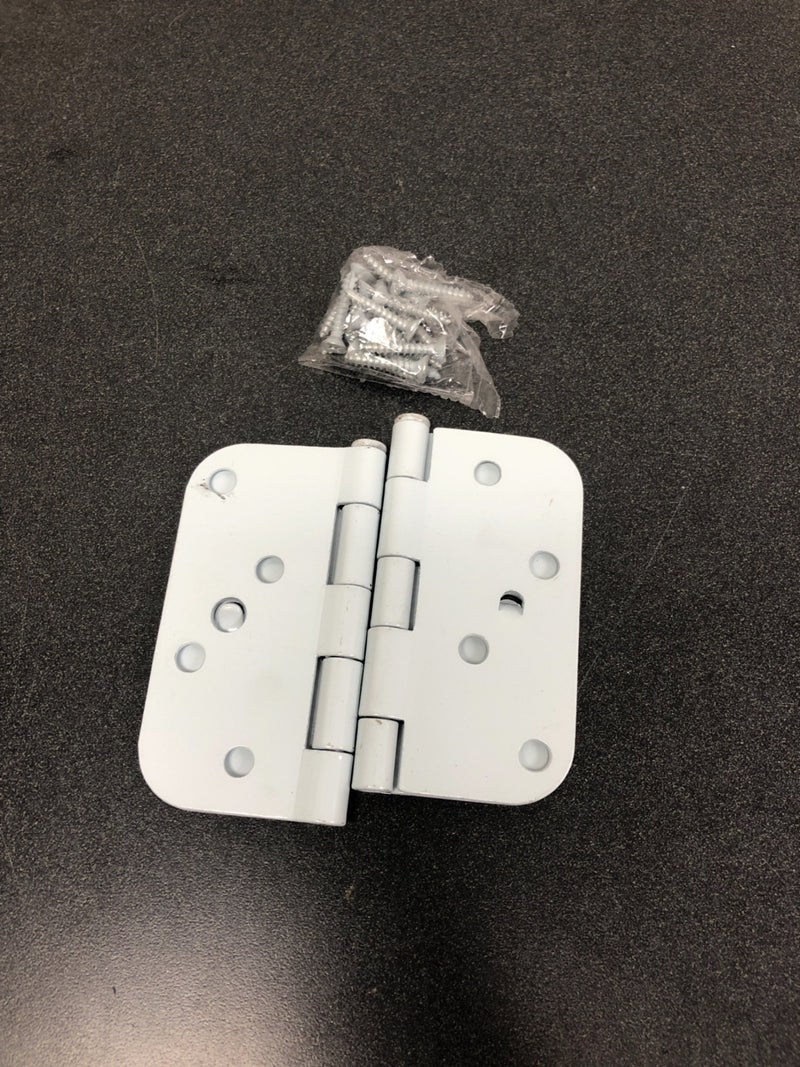 Deltana S44R5USPWBMS 4" x 4" Plain Bearing 5/8" Radius Corners Mortise Hinge - Pair - Prime Coated White