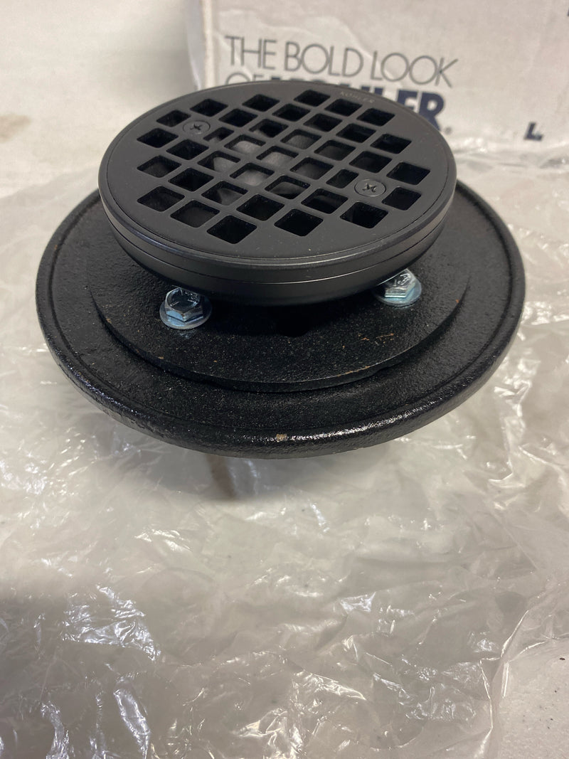 Kohler K-22671-BL Clearflo Round Brass Tile-in Shower Drain - Matte Black