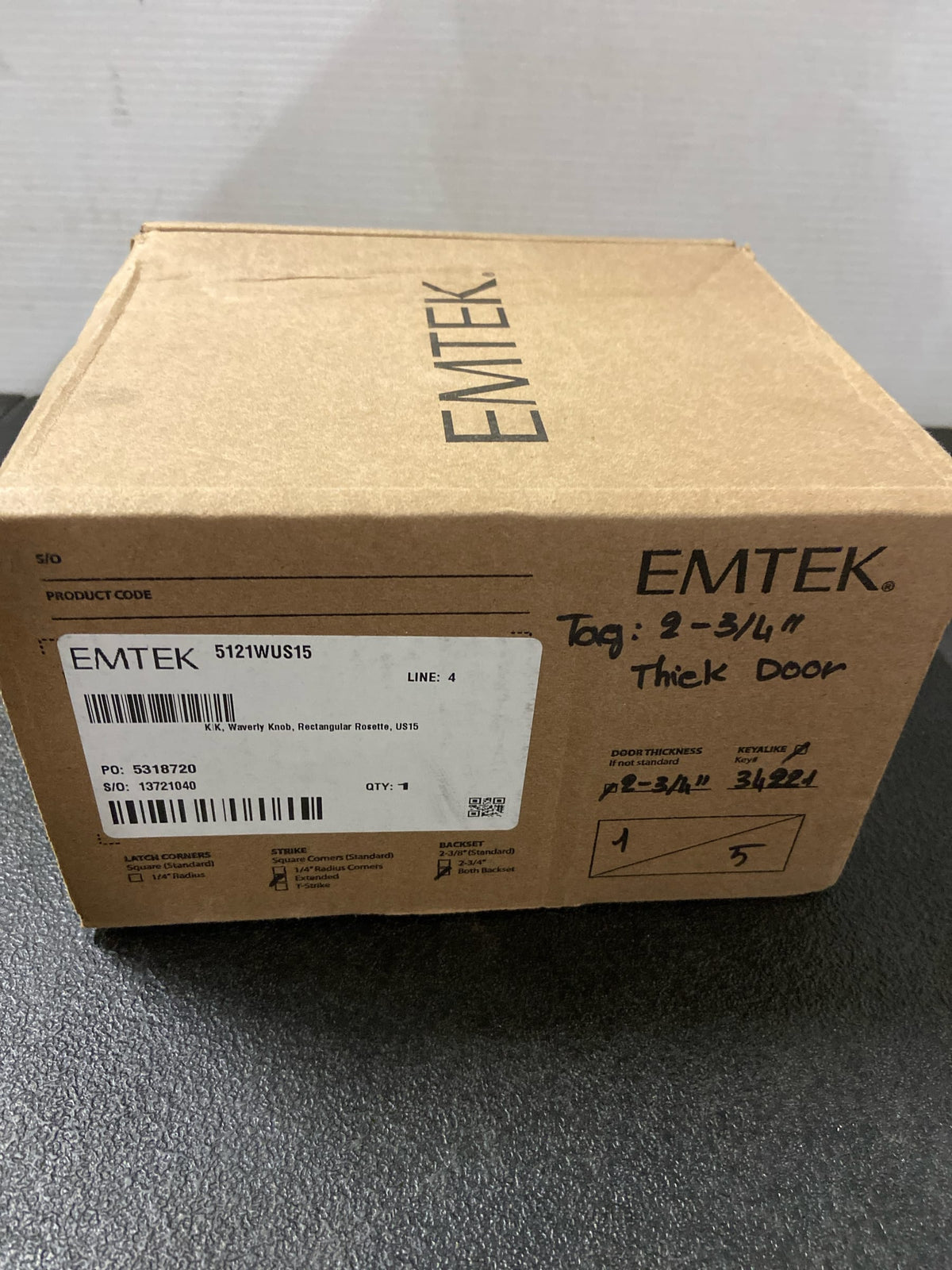 Emtek 5121WUS15 Waverly Key In Knob with Rectangular Rosette