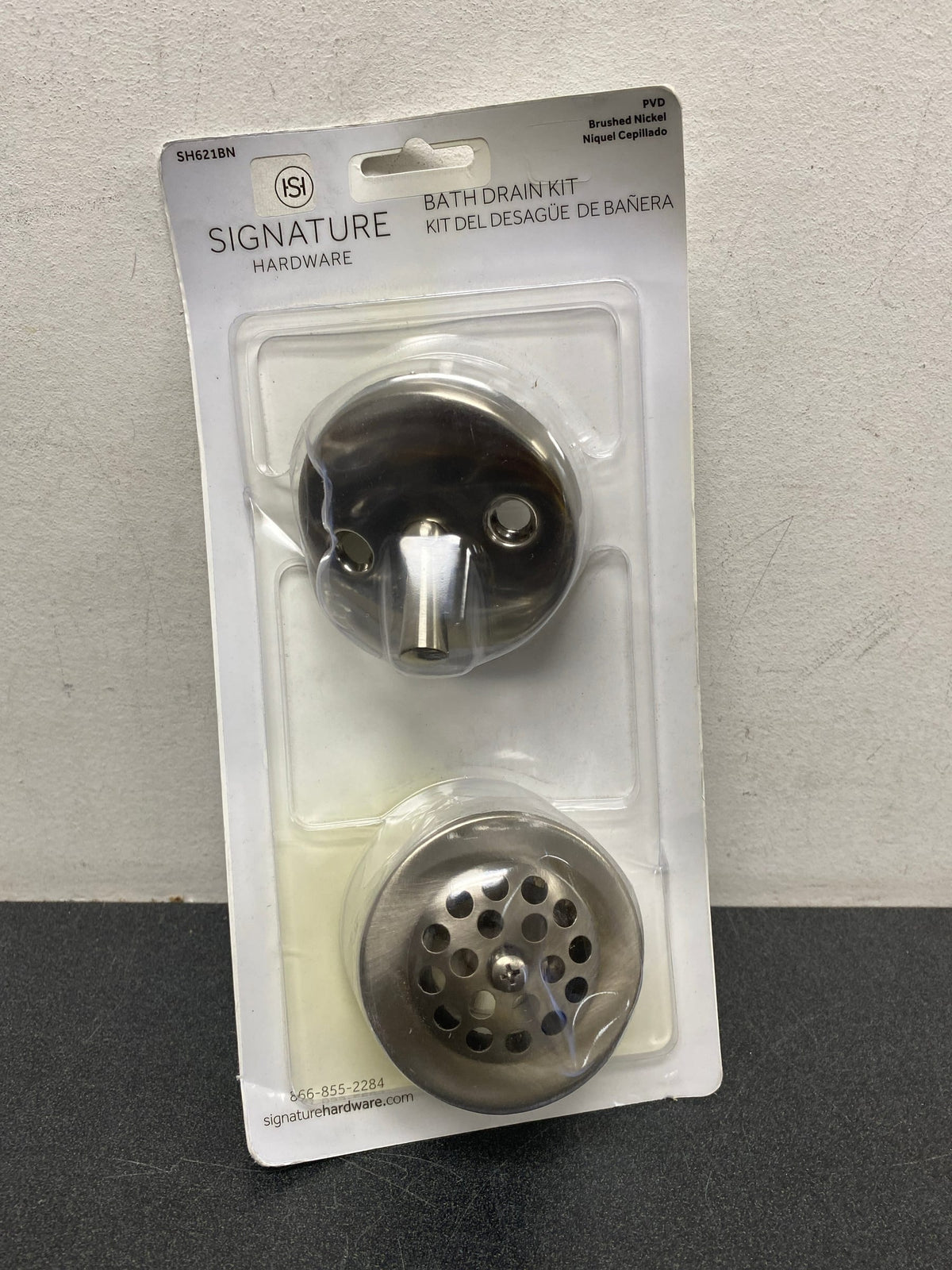 Signature Hardware 446704 Alcove Tub Drain & Trip Lever Overflow Cover - Brushed Nickel