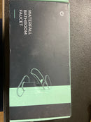 FORIOUS Waterfall Bathroom Faucet Single Handle, Matte Black 1 Hole Brass Bathroom Sink Faucets 6 Inch with Metal Pop Up Drain and Hose for Vanity RV Restroom