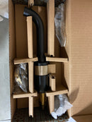 Brizo T65735LF-BLGL-ECO Litze 1.2 GPM Wall Mounted Single Hole Bathroom Faucet - Less Rough In and Drain Assembly - Matte Black / Luxe Gold