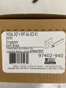 Kwikset 740SAL SQT 4 SMT 6AL RCS Singapore Satin Brass Square Key Entry Door Handle Handle Featuring SmartKey Security