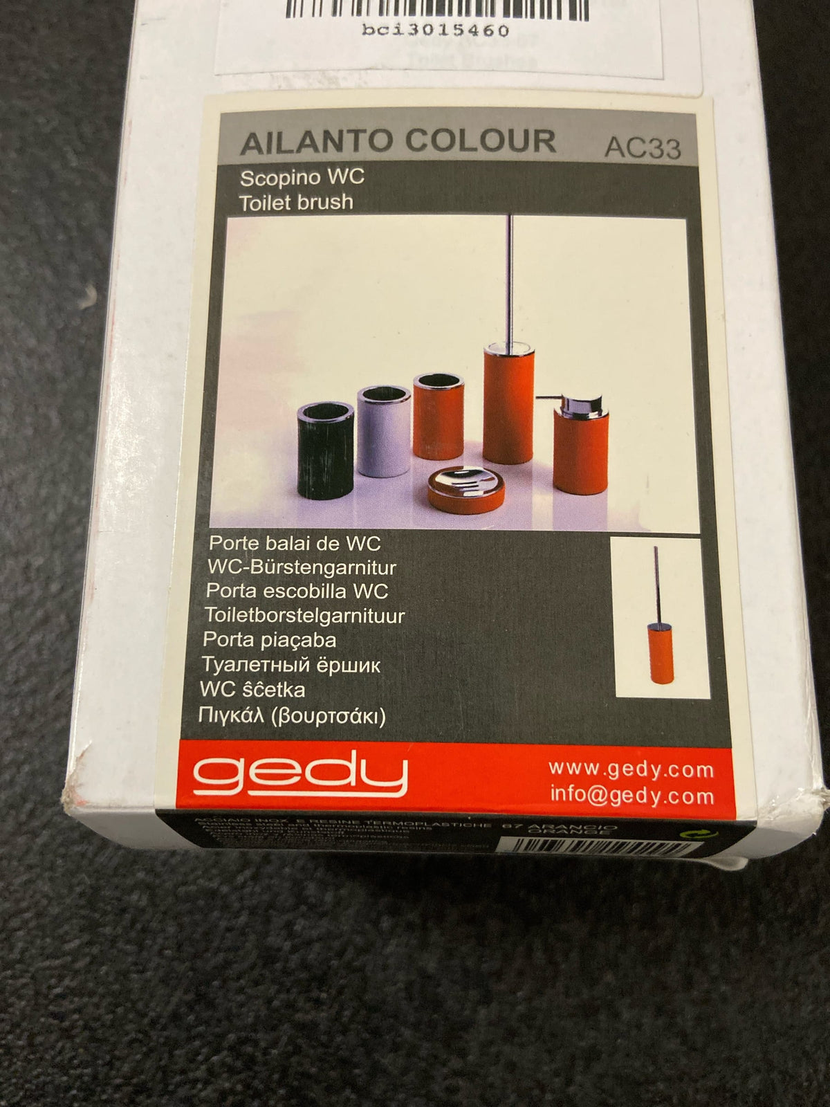 Nameeks Gedy AC33-67 Gedy Free Standing Toilet Brush Holder - Orange