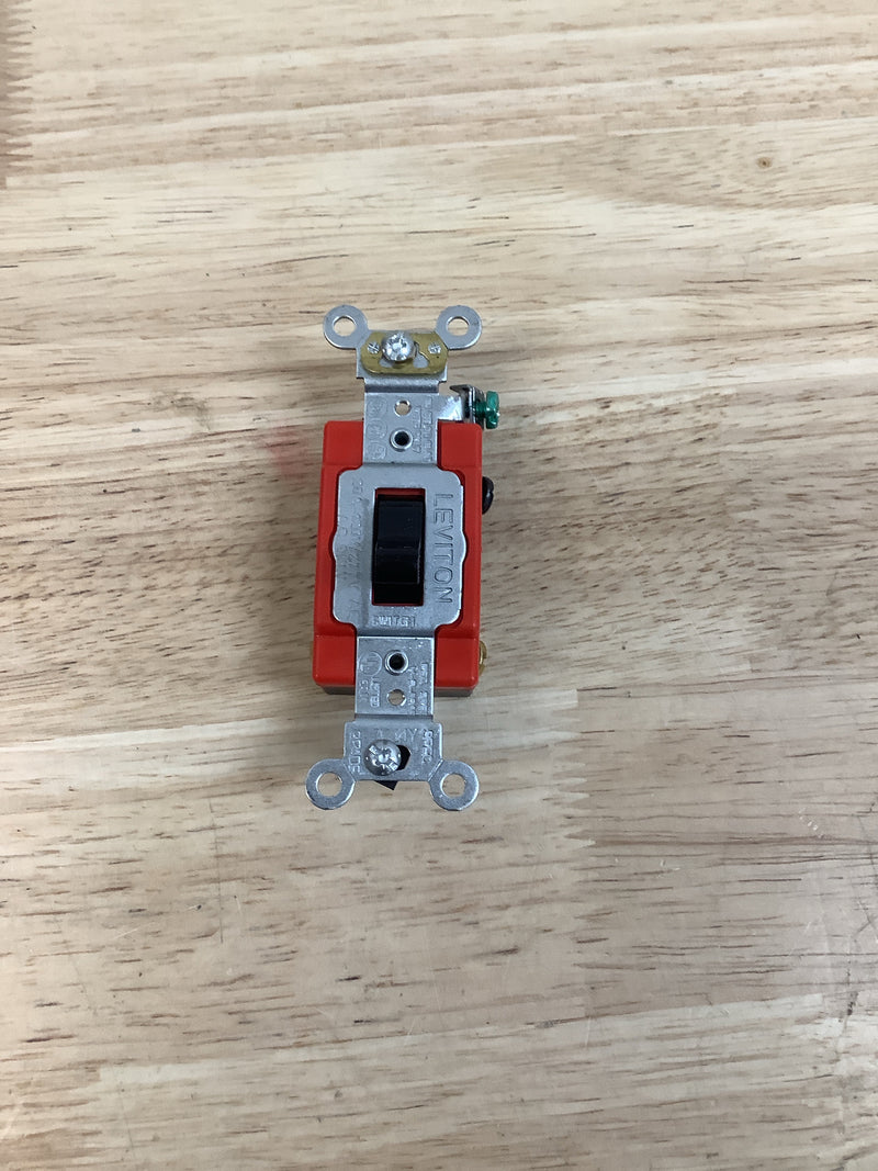 Leviton 1224-2E 20 Amp Industrial Grade Heavy Duty 4-Way Toggle Switch, Black