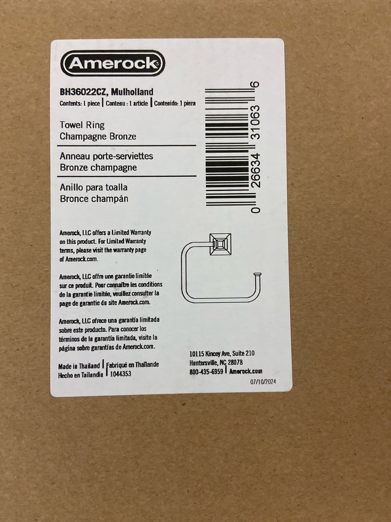 Amerock BH36022CZ Mulholland 5-3/4" Wall Mounted Towel Ring - Champagne Bronze