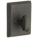 Emtek 8565MB Rustic Modern Rectangular One Sided Deadbolt from the Sandcast Bronze Collection - Medium Bronze