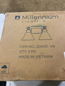 Millennium Lighting 20002-VB Barlon 2 Light 16" Wide Vanity Light with Water Glass Shades - Vintage Brass