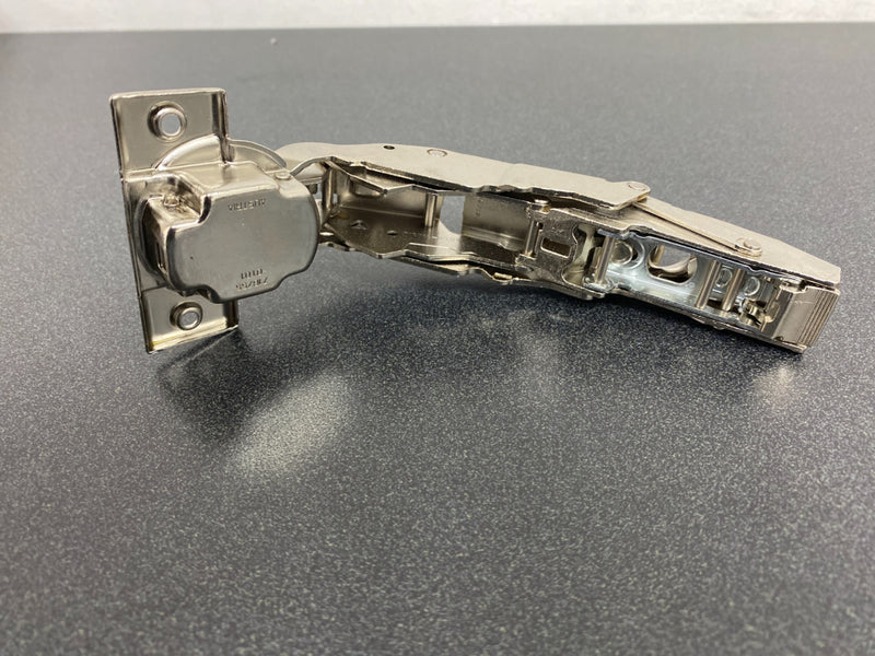 Blum 71T7550 BLUMOTION Overlay Zero Protrusion Screw-On Cabinet Door Hinge with 155 Degree Opening Angle and Self Closing Function - Nickel