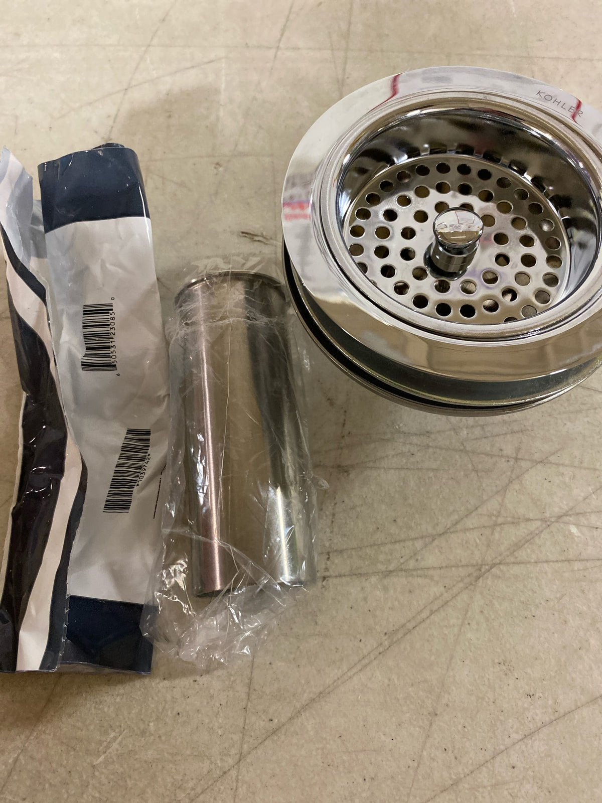 Kohler K-8801-CP Duostrainer Basket Strainer with Sink Drain and Tailpiece - Polished Chrome
