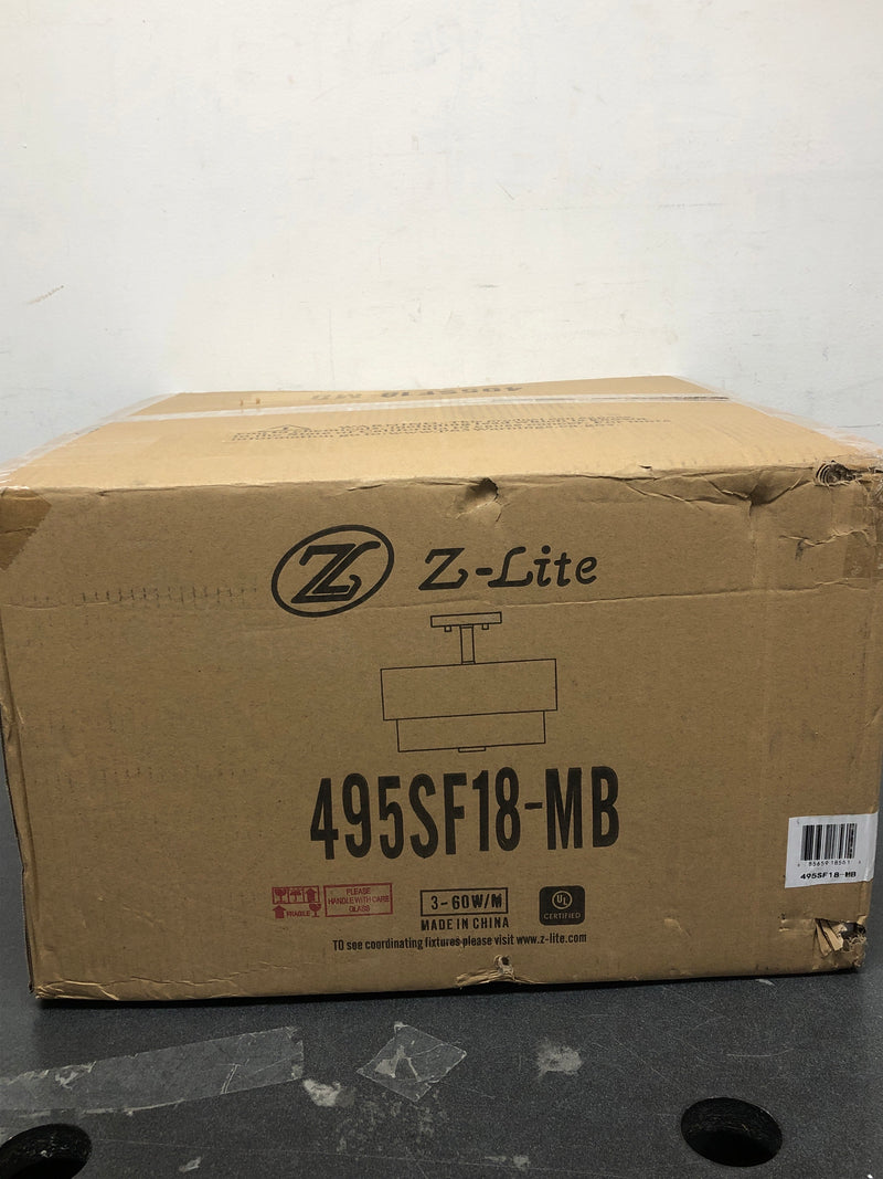 Z-Lite 495SF18-MB Counterpoint 3 Light 18" Wide Semi-Flush Ceiling Fixture - Matte Black