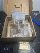 Emtek 5210US4.LSUS4.KNUS4.LH Knurled L-Square Left Handed Privacy Door Lever Set with Square Rose from the SELECT Brass Collection - Satin Brass