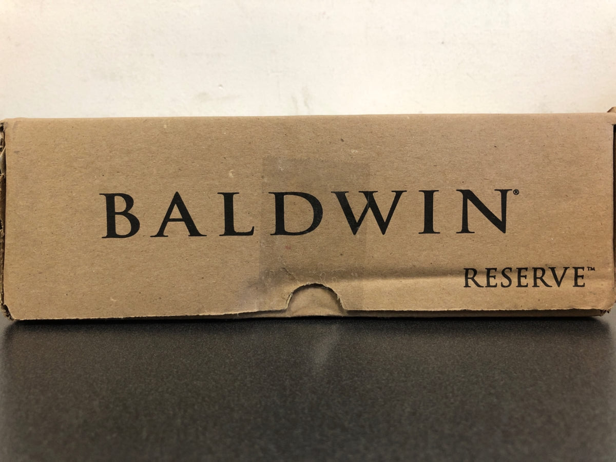 Baldwin Reserve Square Satin Black Bed/Bath Door Handle with Contemporary Square Rose