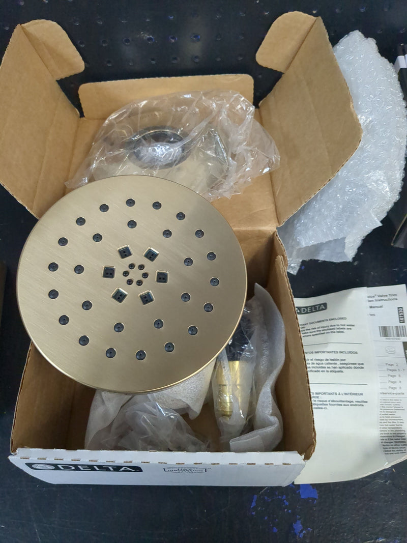 Delta T17T289-CZ-PR Tetra Gold TempAssure 1-Handle Wall-Mount Shower Trim Kit in Lumicoat Champagne Bronze (Valve Not Included)