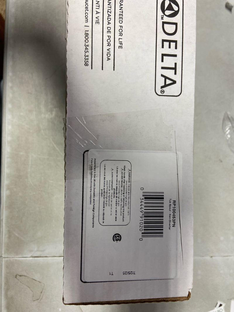 Delta RP100453PN Bowery 9-1/8" Non Diverter Wall Mounted Tub Spout - Brilliance Polished Nickel