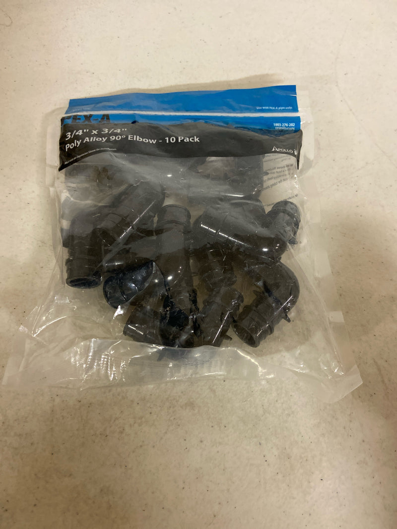 Apollo EPXPAE3410PK 3/4 in. Poly-Alloy PEX-A Expansion Barb 90 Elbow (10-Pack)