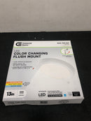 Commercial electric JJU3011L-2/WHT 13 in. White Selectable LED Flush Mount