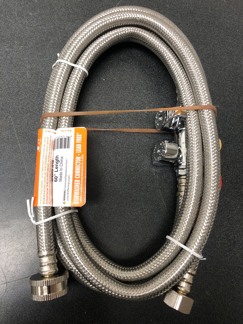 Sharkbite 26039 1/2 in. Brass Push-to-Connect x 3/4 in. FHT 60 in. Dishwasher x 1/2 in. FIP 30 in. Faucet Installation Kit