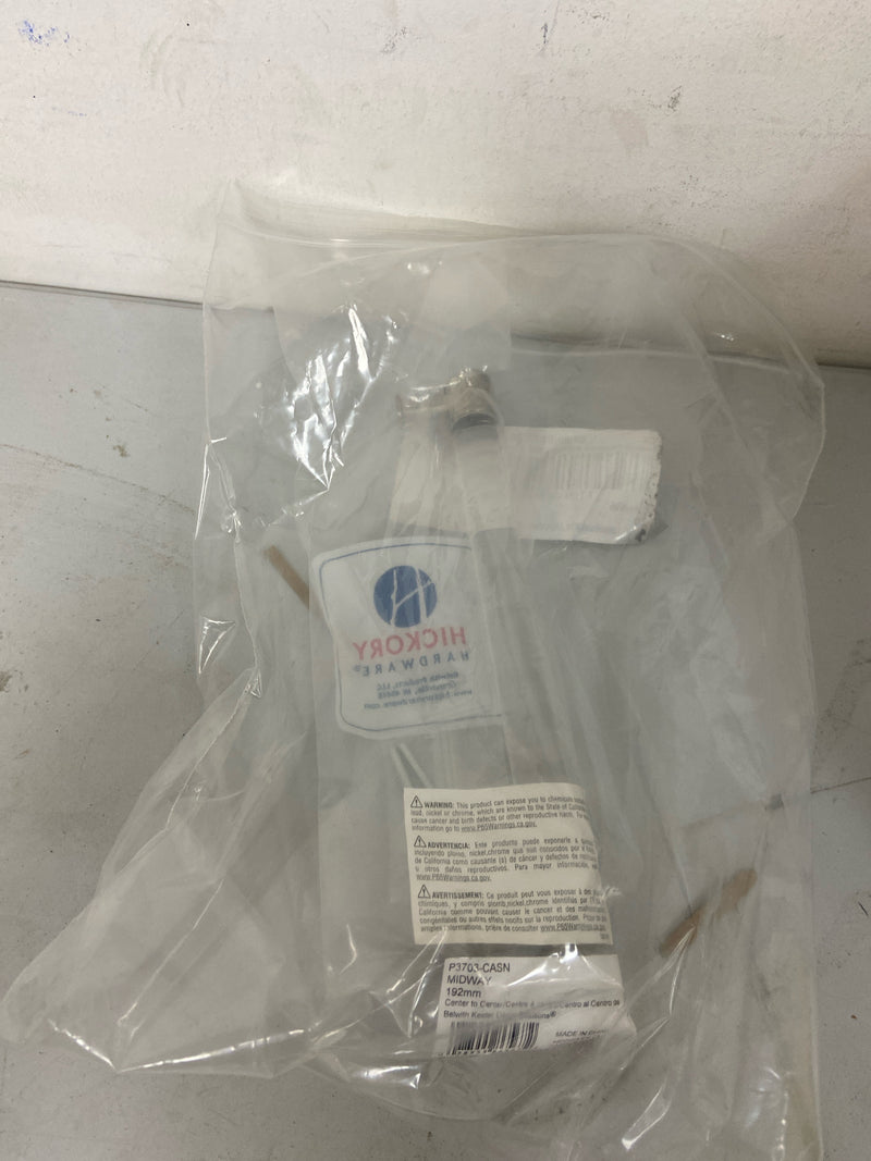 Hickory Hardware P3703-CASN Midway 7 9/16" (7.563") Center to Center Modern Acrylic Bar Cabinet Pull / Drawer Handle - Crysacrylic with Satin Nickel