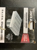Reln FD0602WVSS 6 in. x 6 in. Stainless Steel Square Shower Drain with Wave Pattern Drain Cover