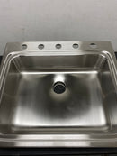 Elkay LRAD252265PD5 Lustertone 25" Drop In Single Basin Stainless Steel Kitchen Sink with Sound Dampening - 5 Faucet Holes