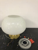 Home decorators collection BAL-2001 Pompton 12 in. 1-Light Gold Semi-Flush Mount Ceiling Light Fixture with White Ribbed Glass