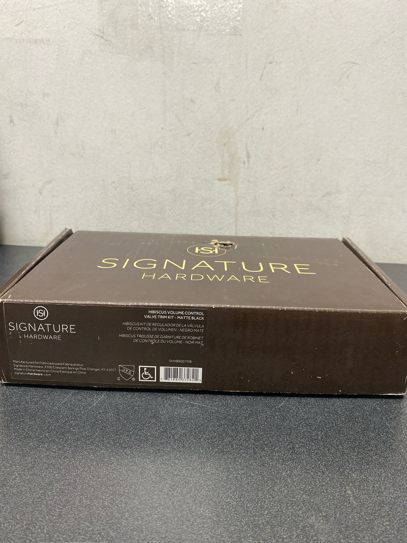 Signature Hardware SHHB9007MB Hibiscus Volume Control Trim - Less Valve - Matte Black