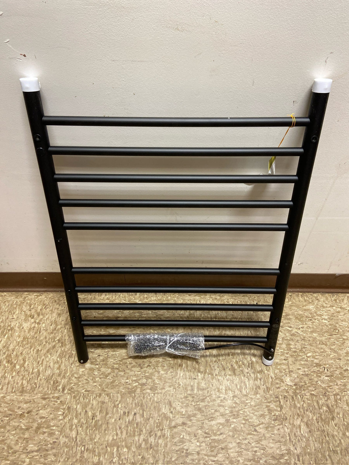 Amba RWH-SMB-LEFT Radiant 23-5/8"W x 31-7/8"H 120 V Plug-In/Hardwired Stainless Steel Towel Warmer with Concealed Screws and 10 Bars - Matte Black