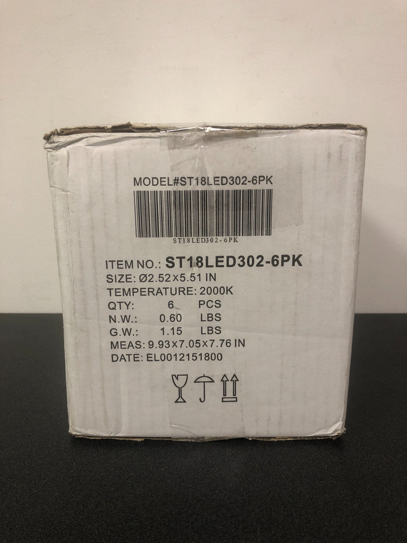 Elitco Lighting ST18LED302-6PK Household-Light-Bulbs LED ST18, 2200K