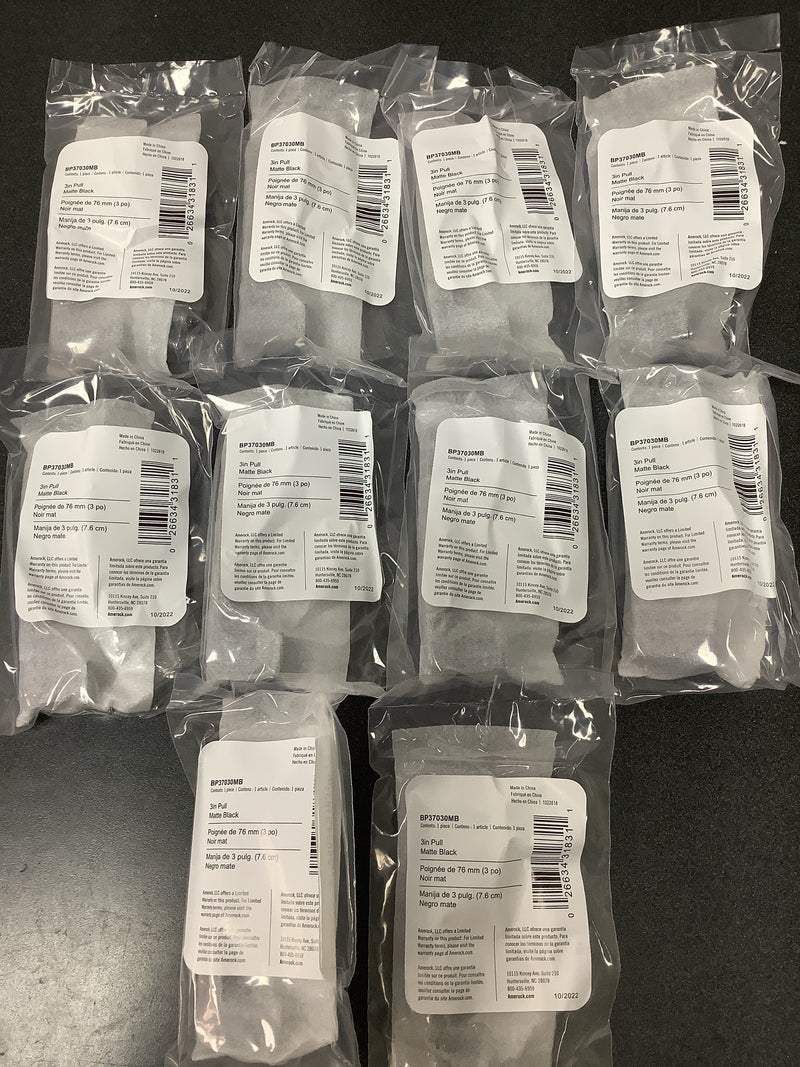 Miseno MCPTP1300FB10 Henshaw 3 Inch Center to Center Handle Cabinet Pull - Pack of 10 - Matte Black