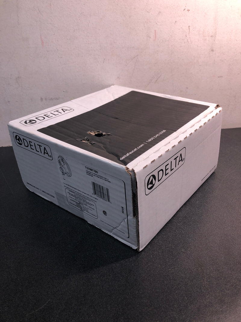 Delta T27897-SS Cassidy 17 Series Pressure Balanced Valve Trim with Integrated Volume Control and 3 Function Diverter for Two Shower Applications - Less Rough-In - Brilliance Stainless