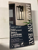 Hampton bay 44772 Hurley 19.25 in. Matte Black Farmhouse Outdoor 1-Light Wall Sconce with Clear Glass Shade