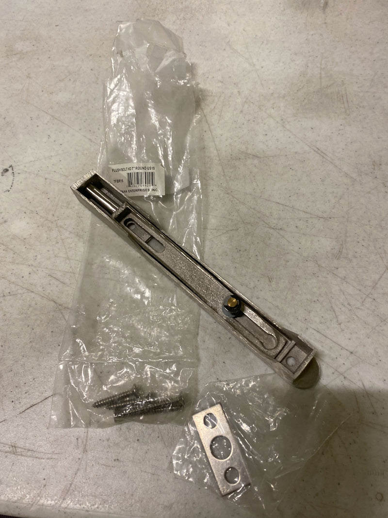 Deltana 7FBR15 7" Round Corner Flush Bolt - Satin Nickel