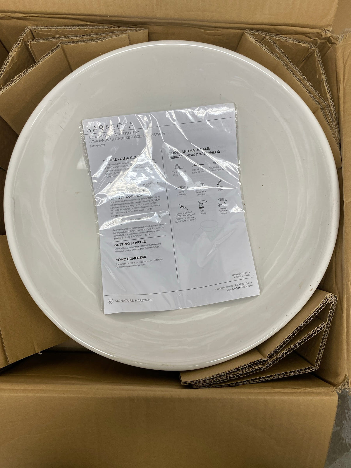 Signature Hardware 447953 Sarasota 16" Fireclay Vessel Bathroom Sink - White