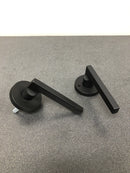 Baldwin FDSQUCRR190 Square Non-Turning Two-Sided Through-Door Dummy Door Lever Set from the Reserve Collection - Satin Black