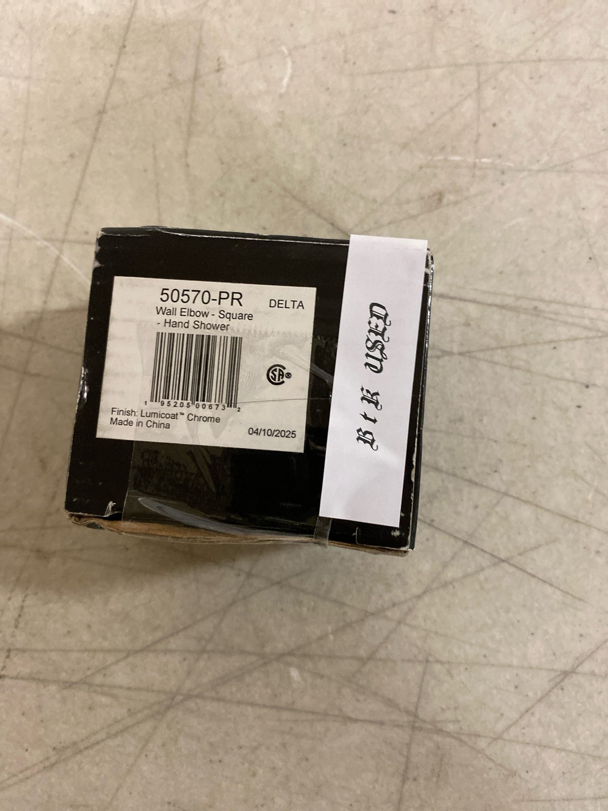 Delta 50570-PR Square Wall Supply Elbow for Hand Shower Hose Connection - Lumicoat Chrome