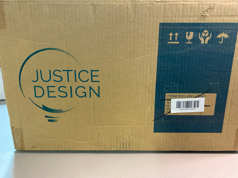 Justice Design NSH-9841-CBGD Elias 3 Light 18" Pendant - Black/Gold