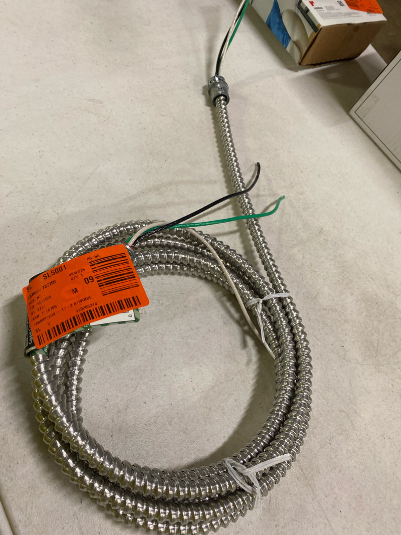 Southwire 58947701 12/2 x 10 ft. Stranded CU MC (Metal Clad) Armorlite Modular Assembly Quick Cable Whip