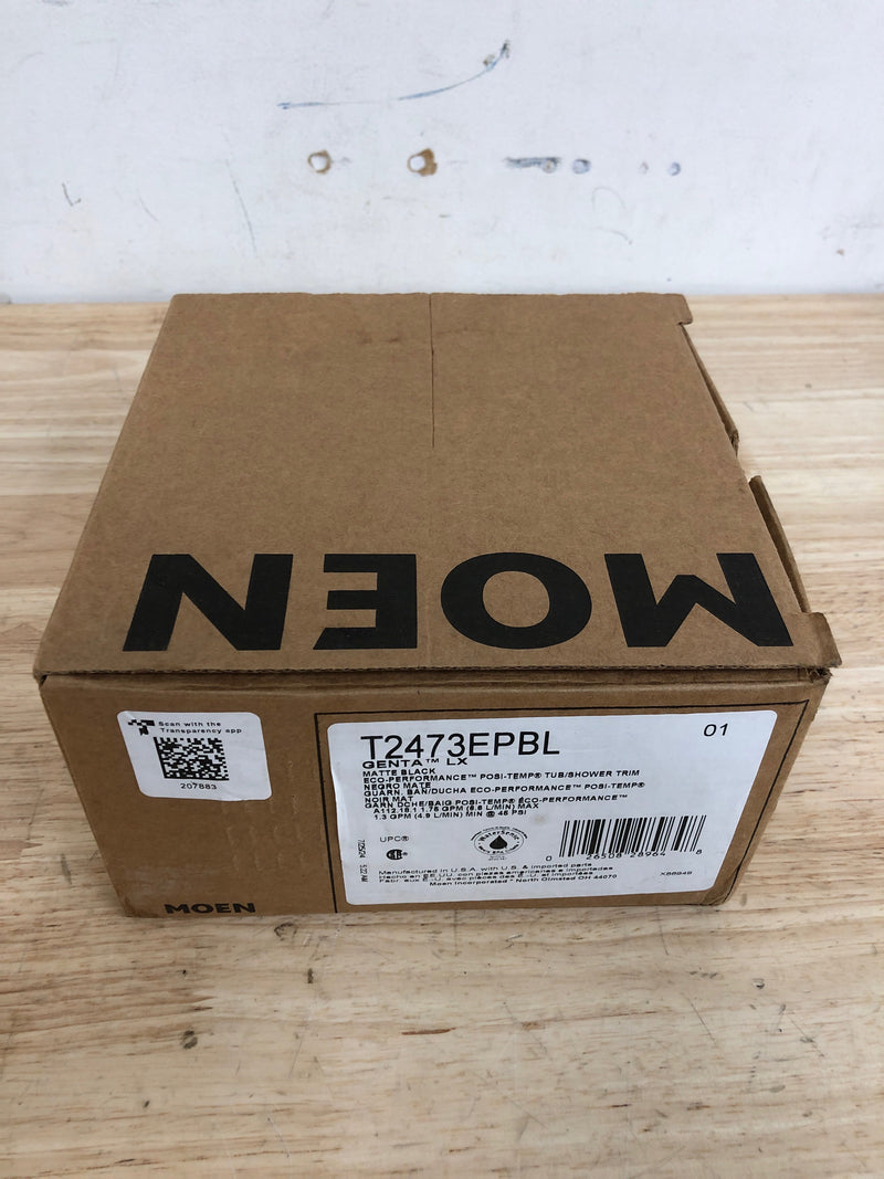 Moen T2473EPBL Genta LX Tub and Shower Trim Package with Multi Function Shower Head - Less Valve - Matte Black