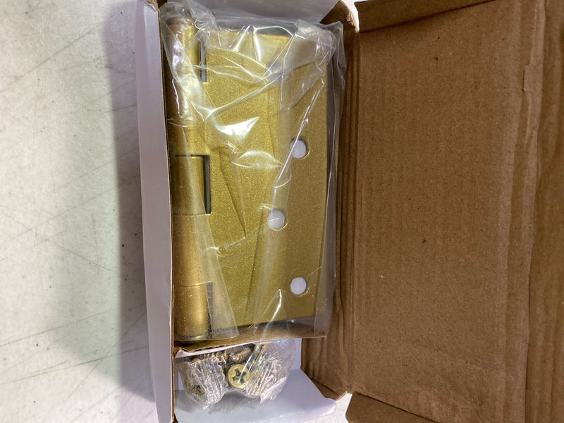 Emtek 95014US4 4 Inch x 4 Inch Spring Square Corner Mortise Hinge - Pair - Satin Brass