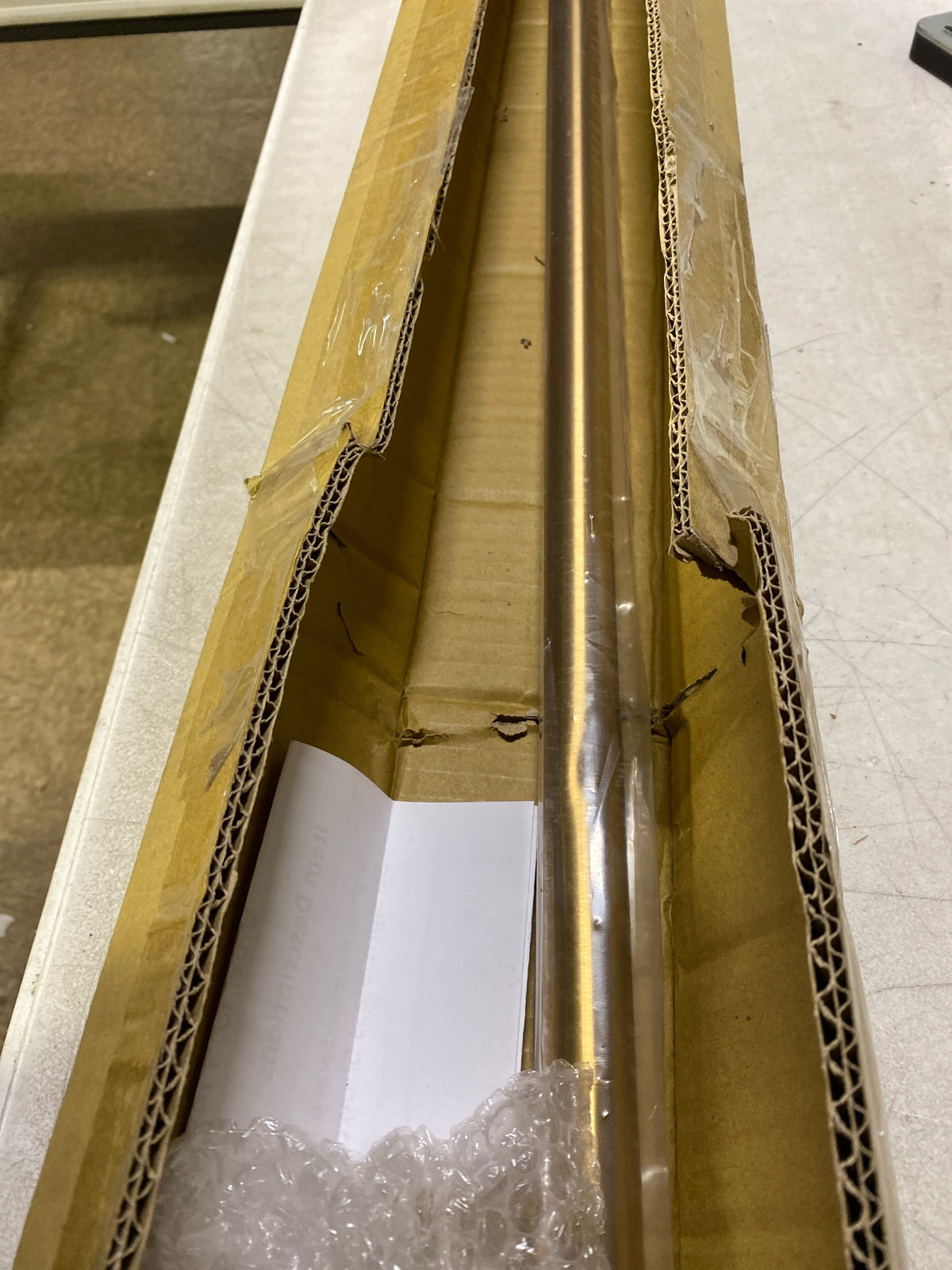 Signature Hardware 466738 60" Straight Brass Shower Rod - Brushed Gold