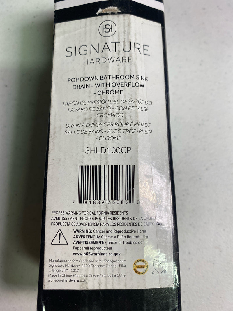 Signature Hardware 450559 1-1/4" Pop-Up Drain Assembly - Chrome