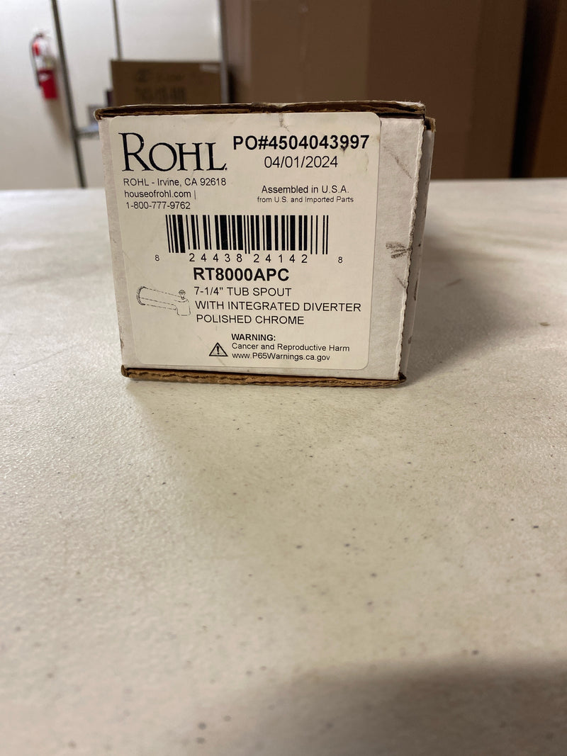 Rohl RT8000APC Acqui 6-3/4" Integrated Diverter Tub Spout - Polished Chrome