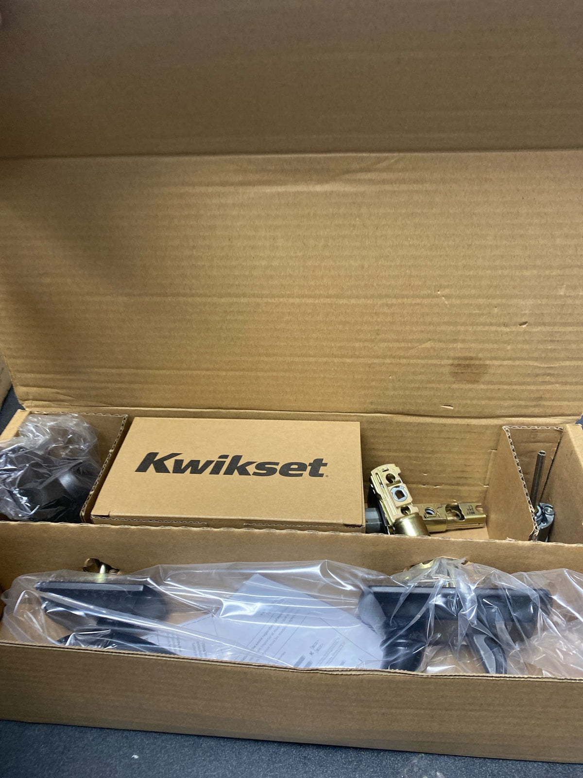 Kwikset 800AVHLIP-514S.STRKP Avalon Sectional Single Cylinder Keyed Entry Exterior Pack Handleset with SmartKey - Matte Black