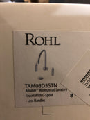 Rohl AM08D3IWSTN Amahle 1.2 GPM Widespread Bathroom Faucet with Wheel Handles and Pop-Up Drain Assembly - Satin Nickel