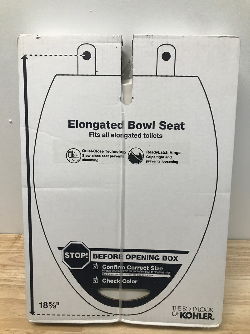 Kohler K-4636-RL-96 Cachet Elongated Closed-Front Toilet Seat with Soft Close and Quick Release - Biscuit