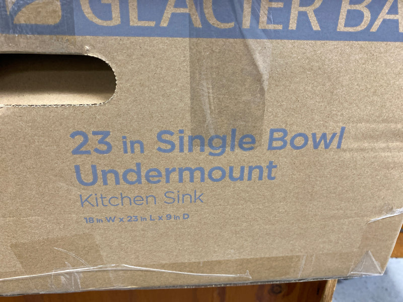 Glacier bay VUR2318A1ACC Tight Radius 23 in. Undermount Single Bowl 18 Gauge Stainless Steel Kitchen Sink with Accessories