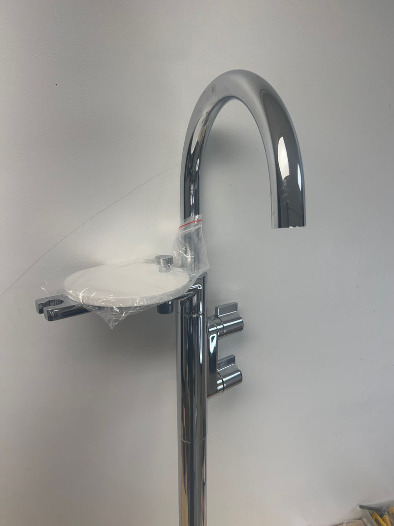 Kohler K-T77984-4-CP Components Floor Mounted Tub Filler with Built-In Diverter - Includes Hand Shower - Polished Chrome