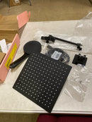 Heemli KAS0410B Rain Full 5-Spray Patterns 10 in. Wall Mount Dual Shower Heads and Handheld Shower Head 1.8 GPM in Matte Black