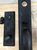 Baldwin 6403190RENT Cody Style Full Escutcheon Single Cylinder Right Handed Handleset with Wave Style Interior Lever - Satin Black